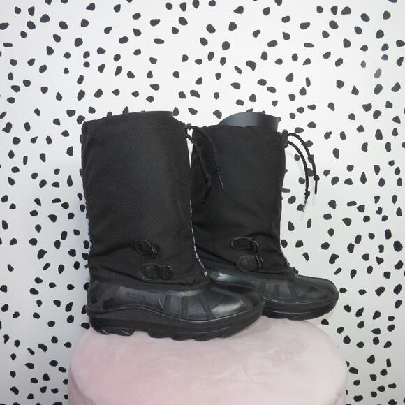 Sorel Black Felt Lined Kids Winter Boots - Picture 2 of 8